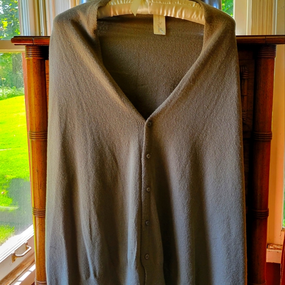 Shawl Large button down the front or side.  Never worn